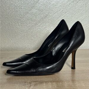 Charles David Size 8B Black Leather Point Toe Pumps Office Formal Shoes